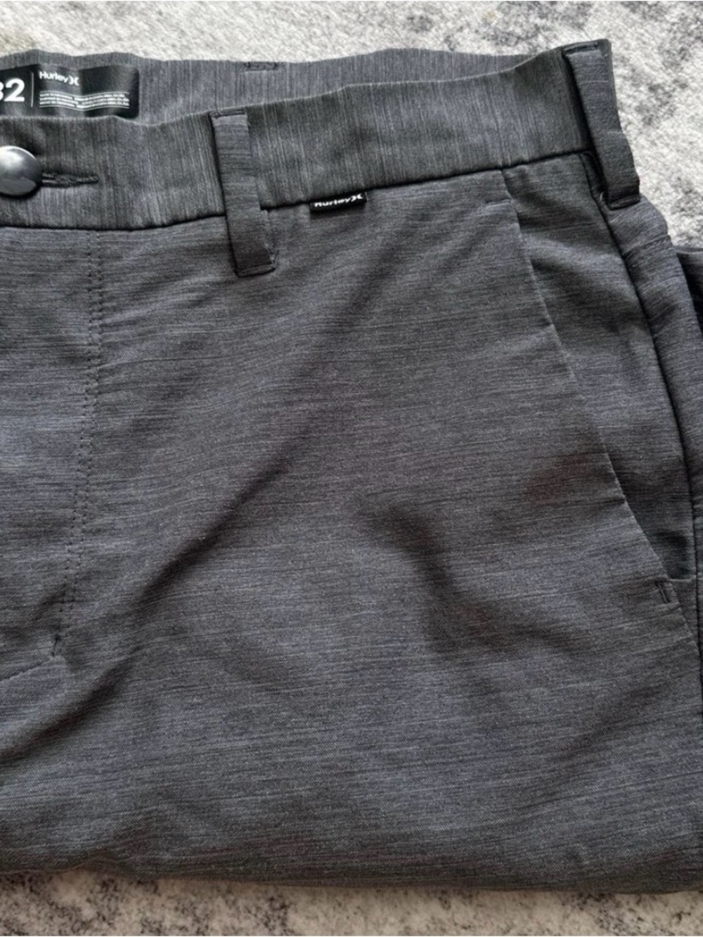 Hurley Men’s Dark Charcoal Flat Front Shorts